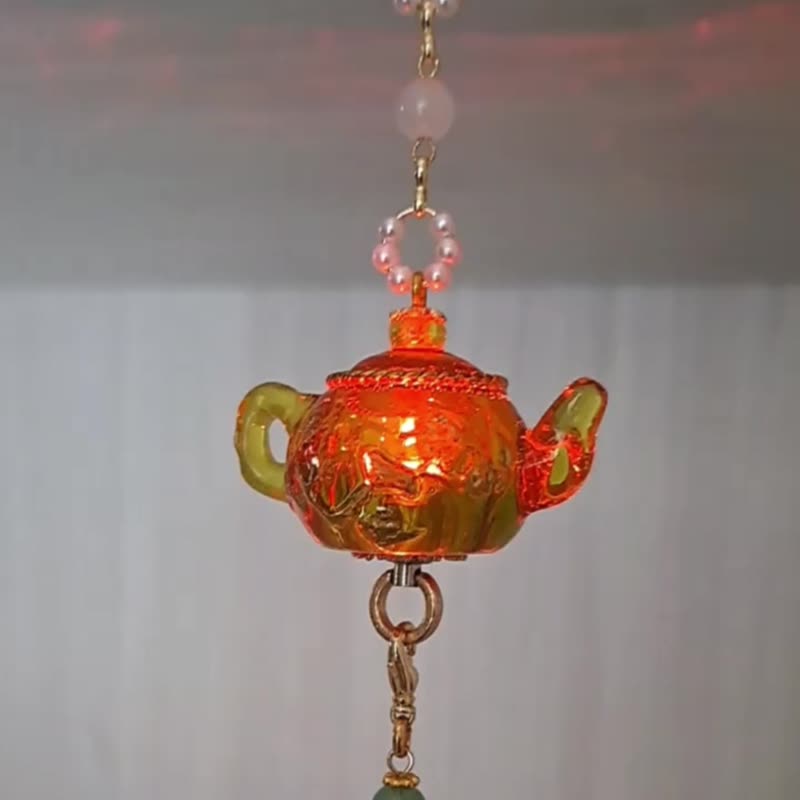 【母亲节礼盒】微光变色茶壶led灯 ~吊饰 ∕ 禁步(可换电池) - 吊饰 - 塑料 绿色