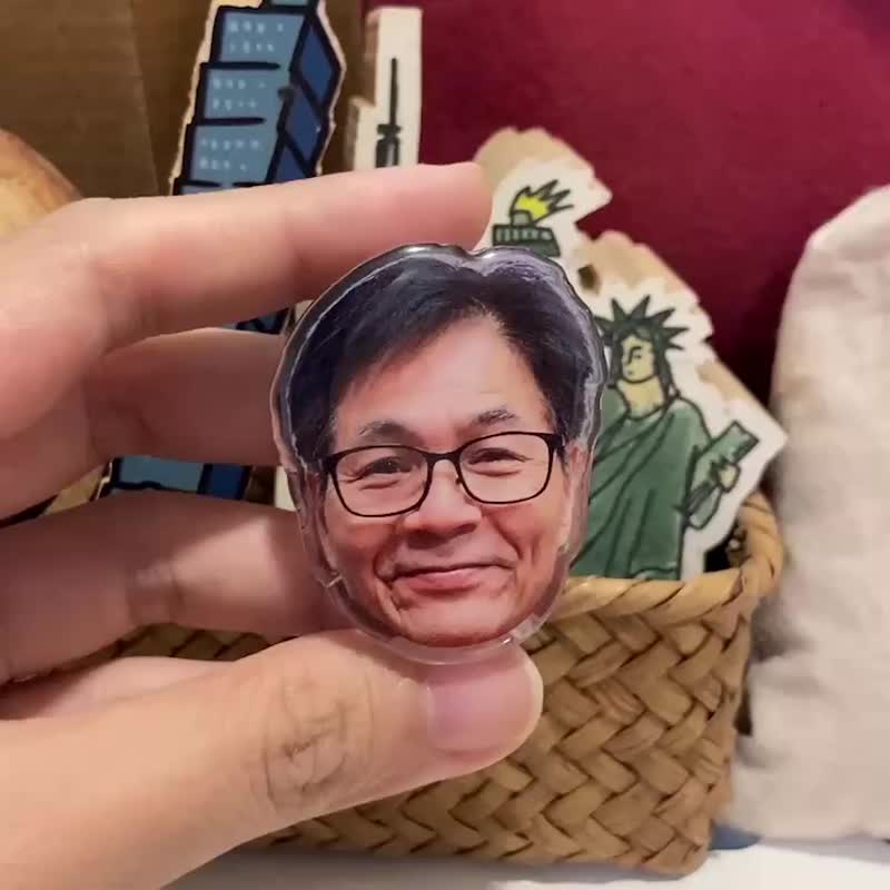 【定制化礼物】超可爱 大头定制 透明小夹子 (含5入夹子同图案) - 其他 - 压克力 透明