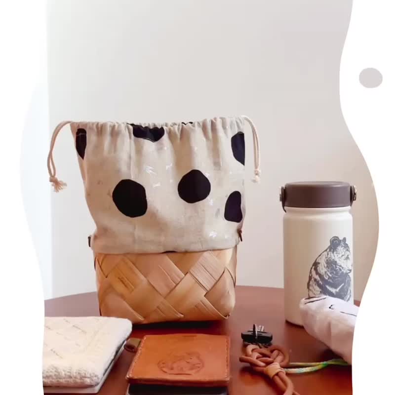 极太水桶包 - 束口袋双肩包 - 植物．花 