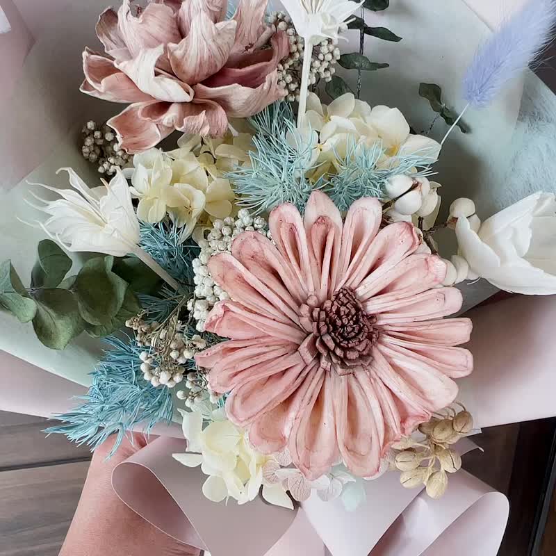 干燥花束/毕业花束 - 干燥花/捧花 - 其他材质 粉红色