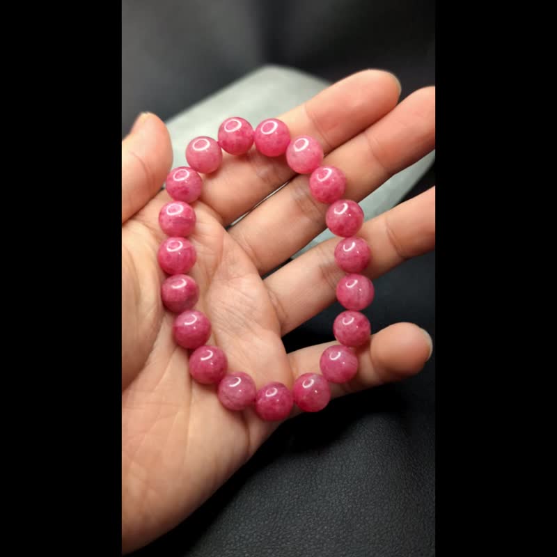 【订制品】蔷薇辉石 樱花雨 玉化 7-13mm Rhodonite 手串 天然 - 手链/手环 - 水晶 蓝色