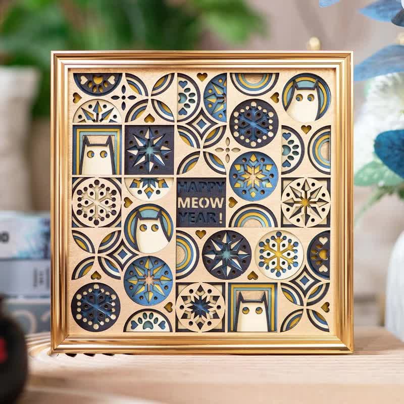 新年猫|新年桌面摆件玄关客厅轻奢高档招财猫新居礼物 - 摆饰 - 木头 