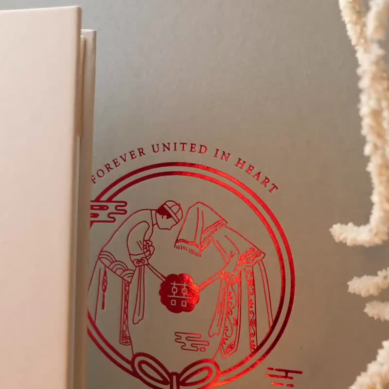 印印time永结同心 双面缎带书约保存书 /结婚书约夹/硬壳/烫金 - 婚礼誓言书 - 纸 