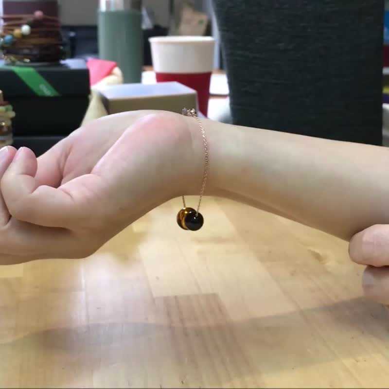 香氛手链 生日宝石x香氛琉璃珠 诞生石12月选1 纯银镀玫瑰金 - 手链/手环 - 半宝石 多色