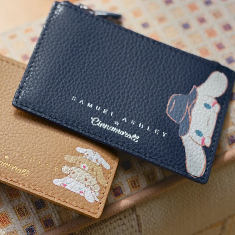 【限定联乘】Samuel Ashley x Cinnamoroll皮革钥匙零钱包 - 军蓝 - 零钱包 - 真皮 蓝色