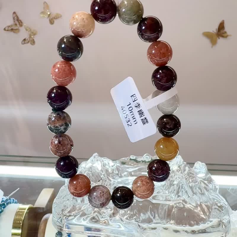 天然满矿四季幽灵10mm水晶手珠意象水晶一花一世界聚吉避凶 - 手链/手环 - 水晶 多色