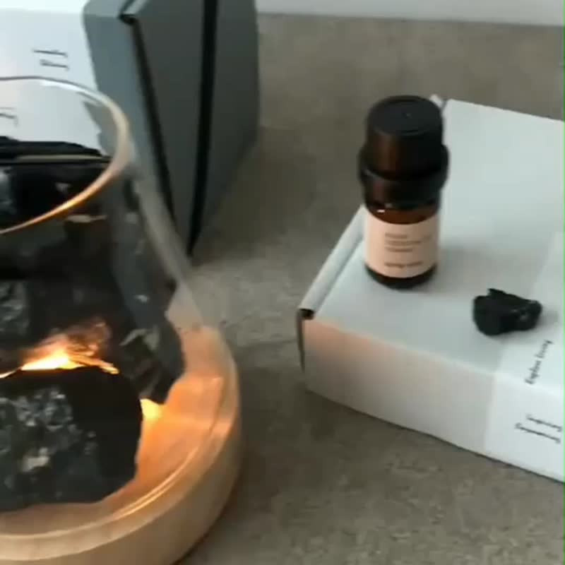 黑碧玺 矿石香氛灯系列 - 摆饰 - 水晶 黑色