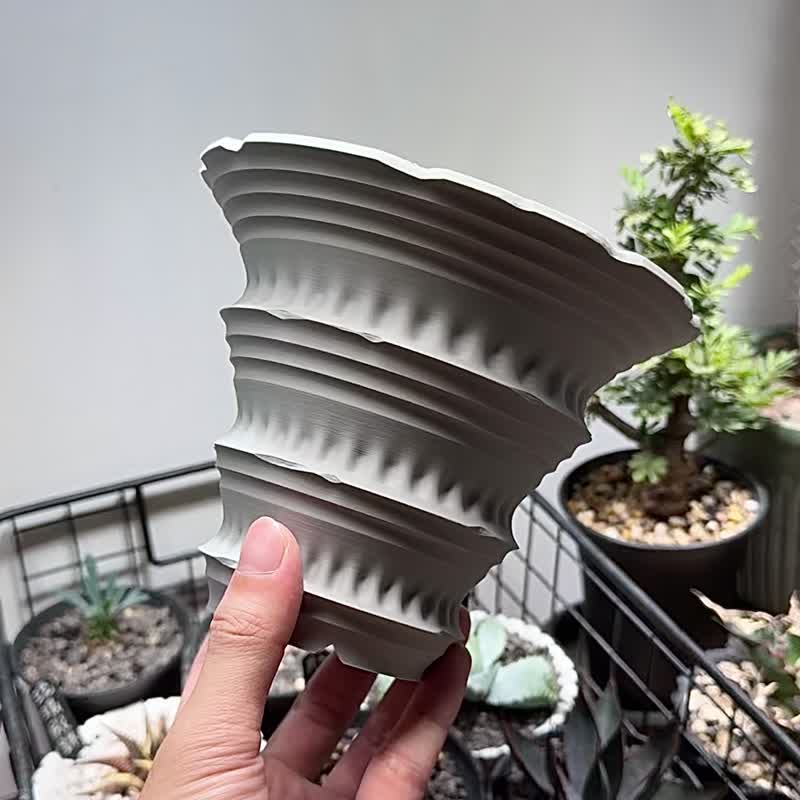 【CBP011 - 植木钵】原创设计/3D打印/多肉块根植物/送礼 - 植栽/盆栽 - 塑料 黑色