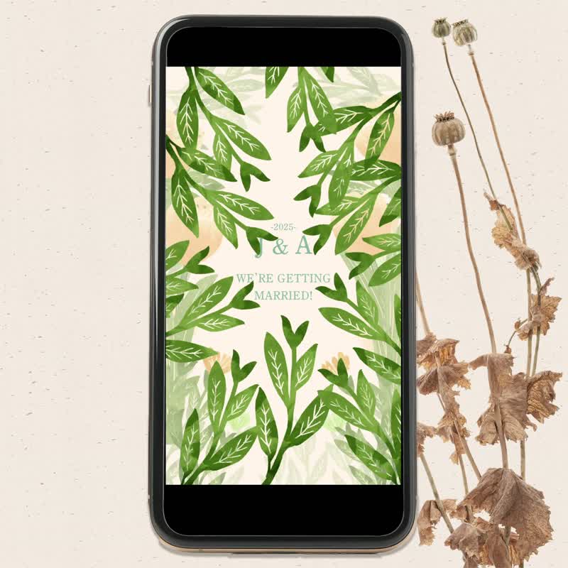 【植物插画】动态电子喜帖 | 小小花园_A02 - 电子喜帖/贺卡/邀请函 - 其他材质 
