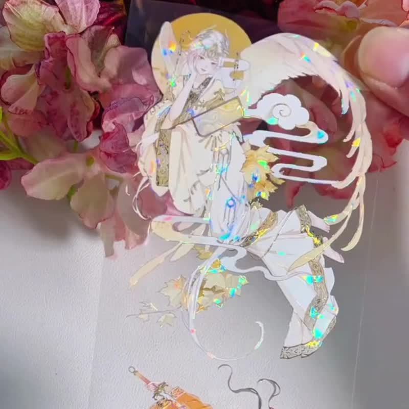 凤舞九天 東方仙子 PET 紙膠帶 貝殼光 10米卷 巨畫幅 - 纸胶带 - 其他材质 多色