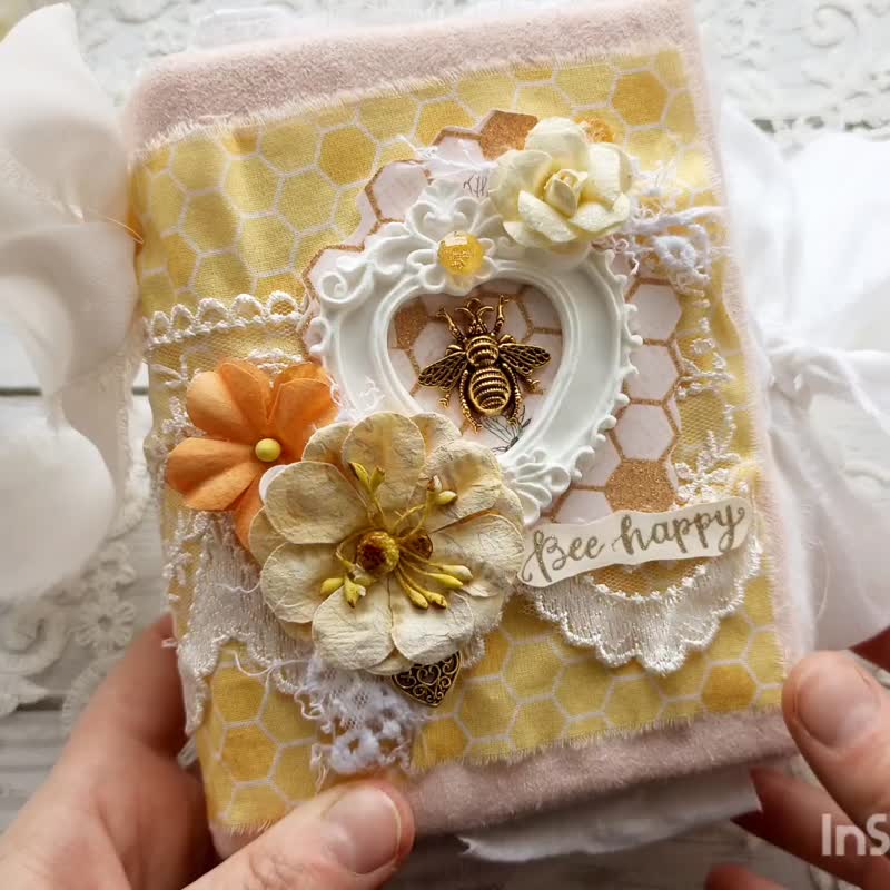 蜜蜂垃圾日记本 手工制作的空白蜂王金蜂笔记本 - 笔记本/手帐 - 纸 黄色