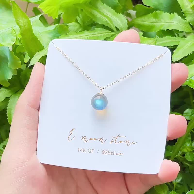 全冰透咕溜蓝晕拉长石 灯泡项链 - 项链 - 水晶 灰色