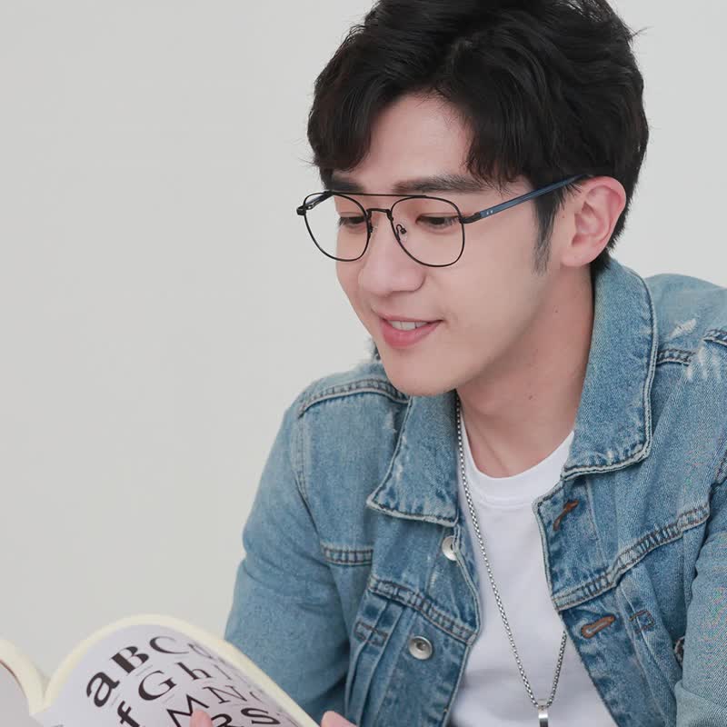 FROMEYES 高折射率滤蓝光×金属双杠波士顿框眼镜 - 眼镜/眼镜框 - 其他金属 咖啡色