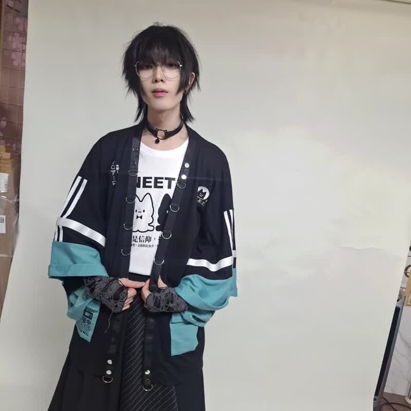 原创宅战斗猫NEET自宅警备员织带造型刺绣应援羽织外套【JJ2544 - 男装外套 - 棉 