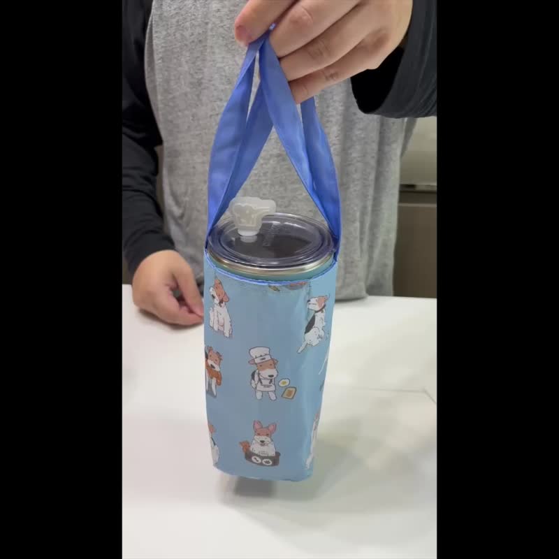 Wirefoxterrier 刚毛猎狐梗 单/双杯饮料提袋 - 其他 - 其他人造纤维 蓝色