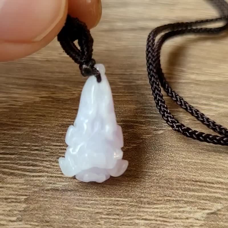 【亲翠】天然翡翠 冰润紫底可爱白菜百财百事来财项链 送礼首选 - 项链 - 玉石 紫色