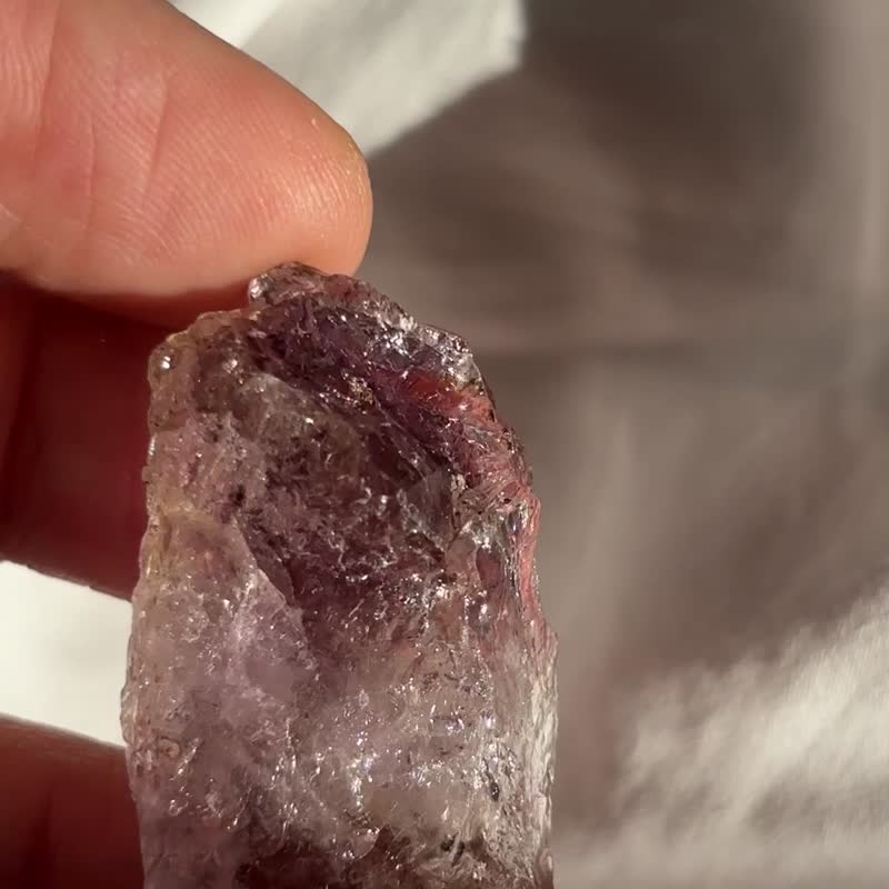 超七水晶 涅盘 紫晶 草莓晶 紫水晶原石 骨干水晶 印记 摆件 天然 - 摆饰 - 水晶 紫色
