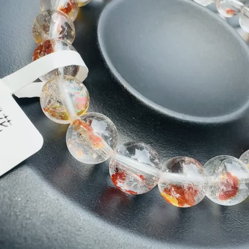 小精品锦鲤红胶花水晶 8mm17.60g 富贵吉祥镇宅辟邪挡煞净化催桃花 - 手链/手环 - 水晶 多色