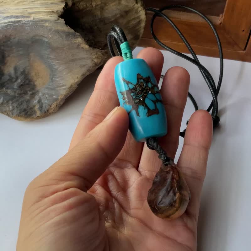 岚山处. 桧木混合木项链 - 项链 - 木头 多色