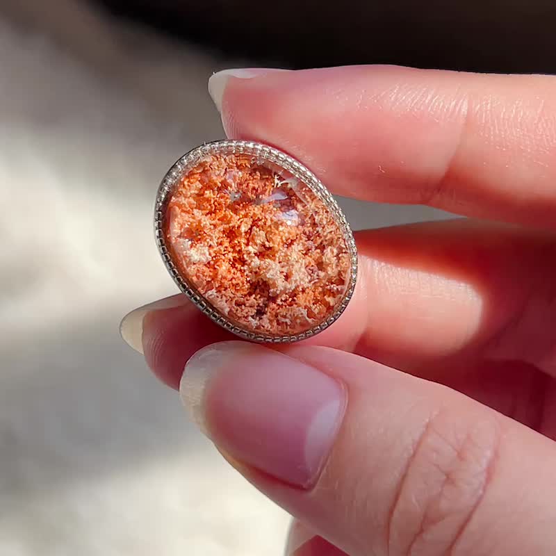 天然巴西橙幽灵水晶  925银镶嵌能量宝盒 - 项链 - 水晶 橘色