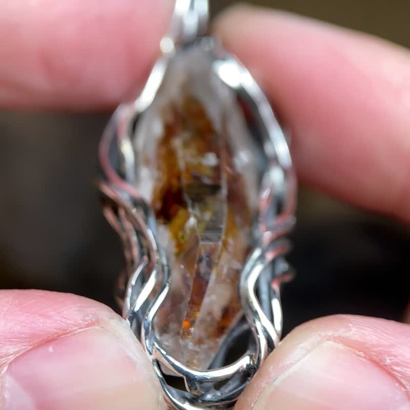 红胶花油胆水晶/红胶花 /原矿 - 项链 - 水晶 红色