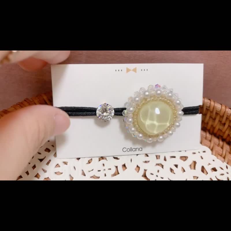 雪白透亮 珠绣发饰 - 发饰 - 绣线 白色