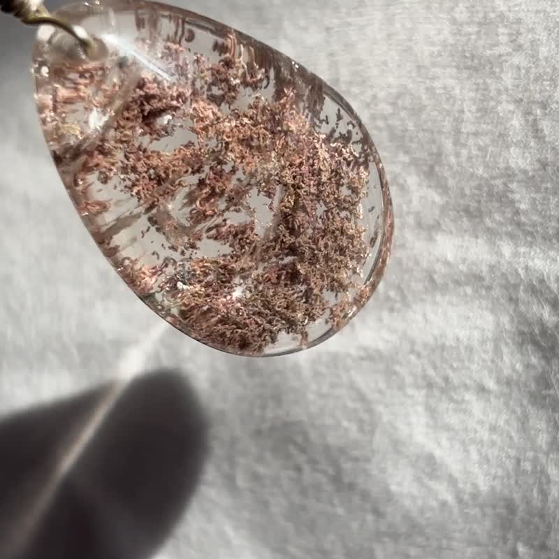 巴西 高清 粉红幽灵 红幽灵 水晶吊咀 原石 水晶 摆设 phantom - 项链 - 水晶 粉红色