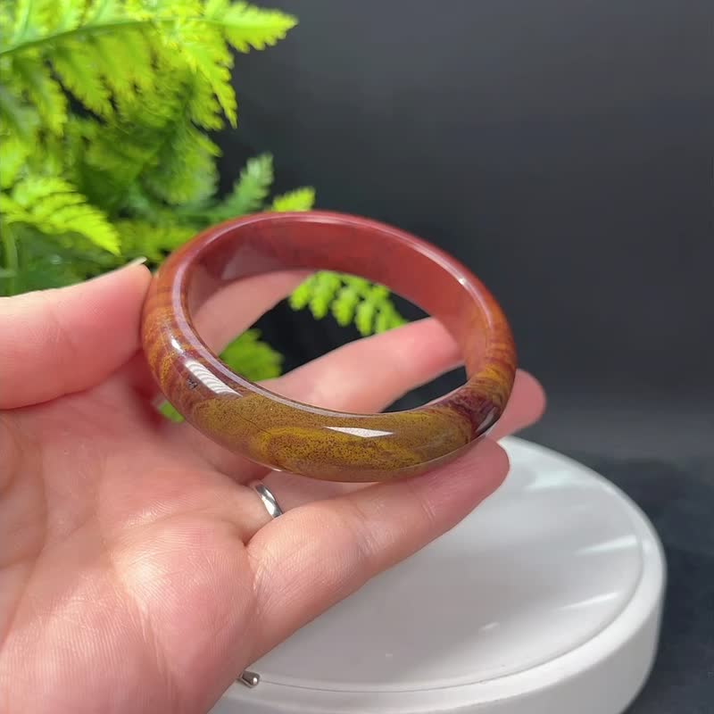 马达加斯加海洋碧玉手镯59MM 对称天眼千层纹玉髓手环 心灵感悟 - 手链/手环 - 半宝石 