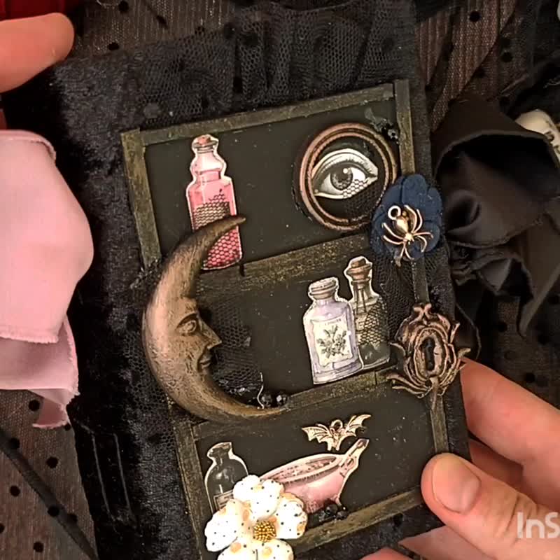 女巫时光 手工辑客风 哥德女巫 魔法咒语笔记本 - 笔记本/手帐 - 纸 黑色
