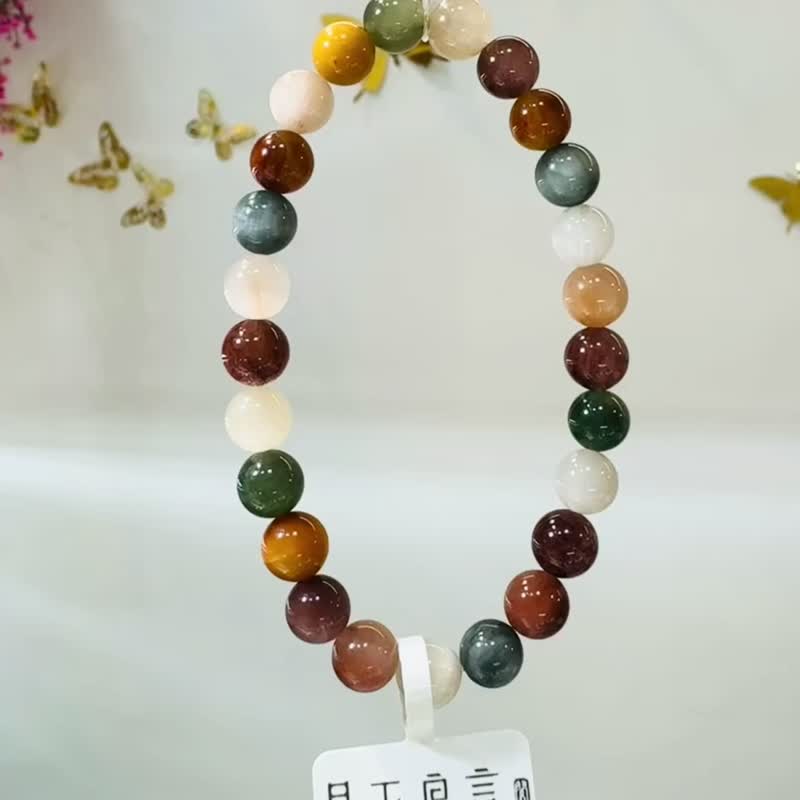 小资本满顺彩兔毛水晶7.5mm14.95g满毛顺发强光正向积极远离负面 - 手链/手环 - 水晶 多色