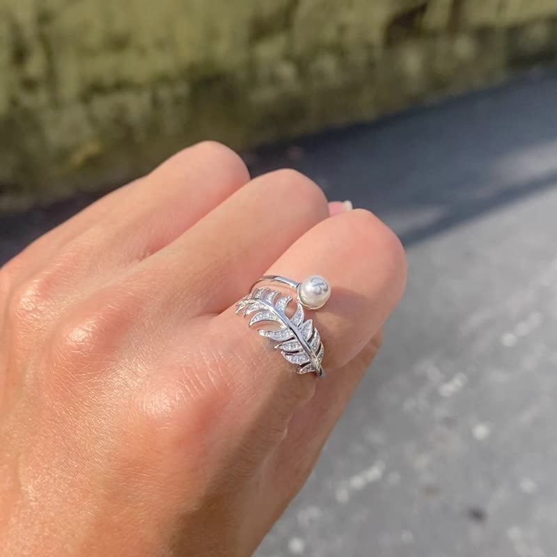 全港独有 Dearbell 925纯银珍珠刻名戒指 - 戒指 - 纯银 