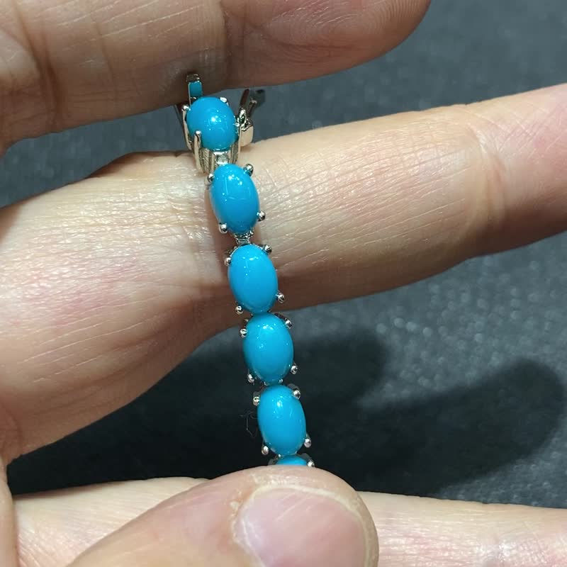 天然 美国绿松石 手链 印度制 925纯银 手工制 - 手链/手环 - 玉石 