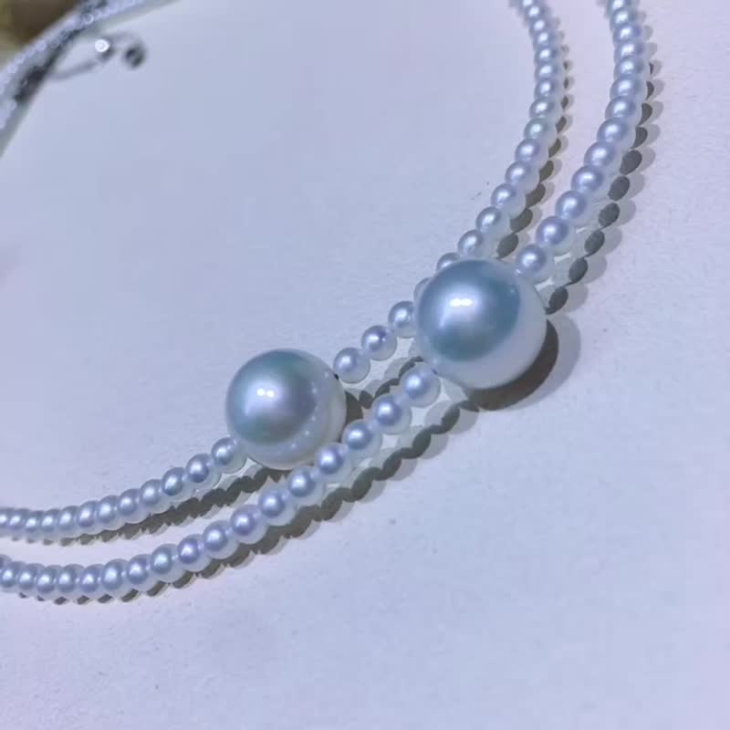 极简轻奢 天然淡水珍珠 冷光炫彩 项链 - 项链 - 珍珠 白色