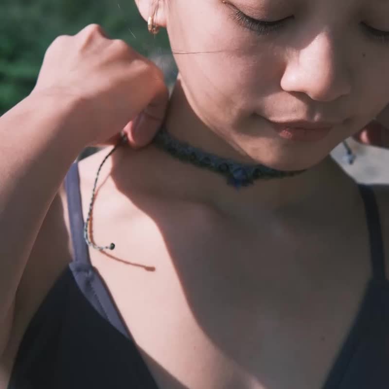 矿石编织颈链 风能 | 直觉 洞察 //青金石 | 蓝宝石 | 彼得石 | 蓝砂石 - 项链 - 水晶 