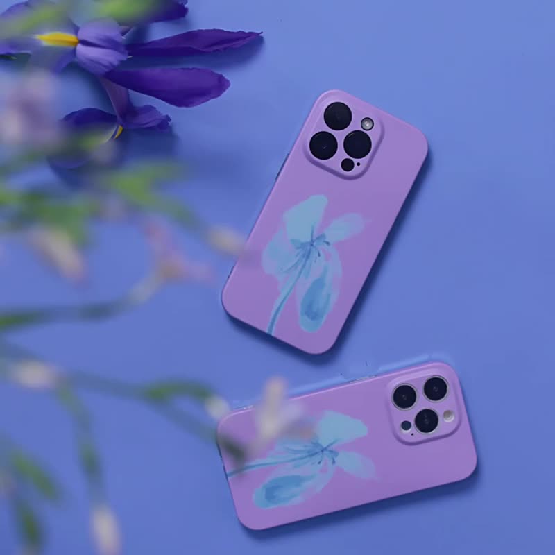 原创 插画鸢尾iPhone全包手机壳 - 手机壳/手机套 - 硅胶 多色