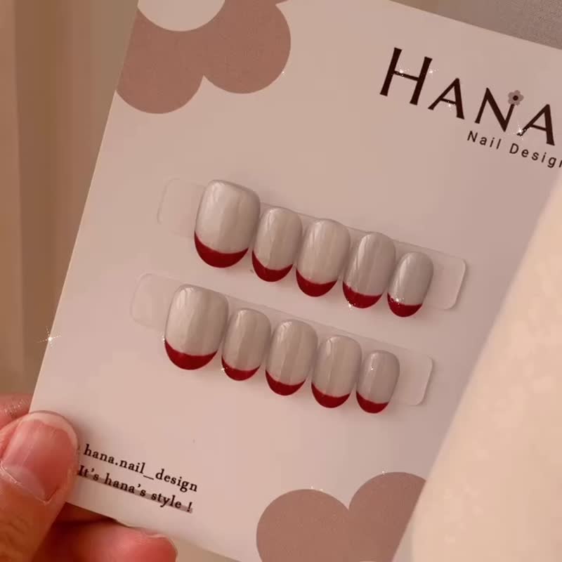 Hana手作-纯手工穿戴甲/法式猫眼/气质款 - 指甲油/指甲贴 - 其他材质 银色