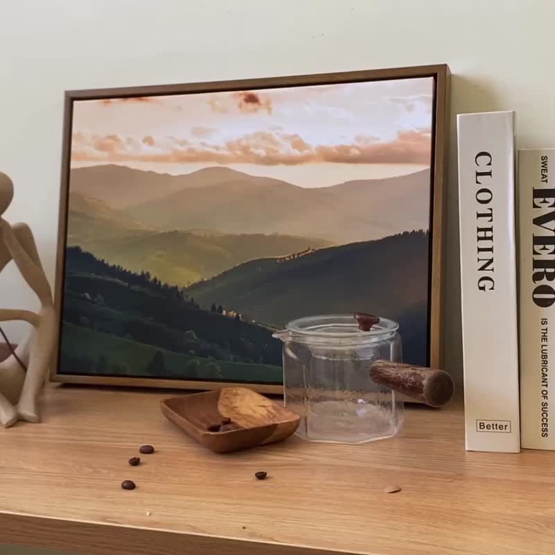 落日山峦 - 静谧青山全景摄影/风景山色挂画/居家布置/客厅挂画 - 海报/装饰画/版画 - 其他材质 多色
