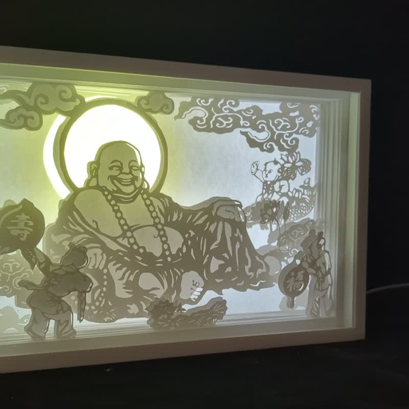 弥勒佛 纸雕灯箱 - 木工/竹艺/纸艺 - 纸 白色