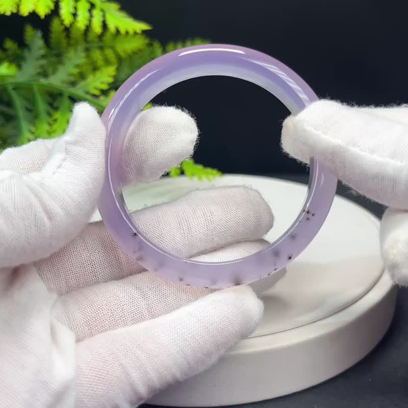 高品质 马达加斯加紫玛瑙手镯 52+MM 高冰透起刚飘草花 繁荣幸福 - 手链/手环 - 半宝石 紫色
