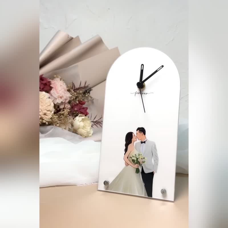 念念时光钟 定制化立式座钟 入厝礼物静音台钟 桌上时钟 摆饰 现 - 摆饰 - 压克力 白色