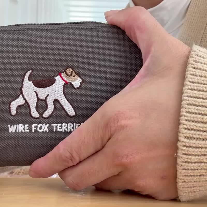 Wirefoxterrier 刚毛猎狐梗 护照包 - 零钱包 - 其他人造纤维 灰色
