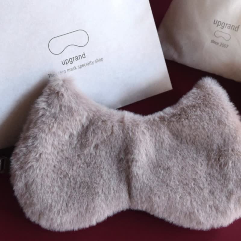 日本眼罩 毛茸茸Cat  | Brown | 有附收纳袋 - 眼罩 - 棉．麻 咖啡色