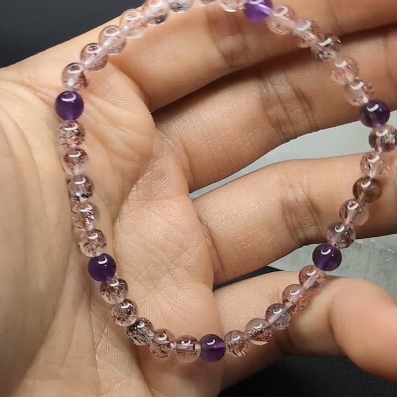 【订制品】超级七 超七 手串 手链 天然水晶 水晶手串 7-9mm - 手链/手环 - 水晶 