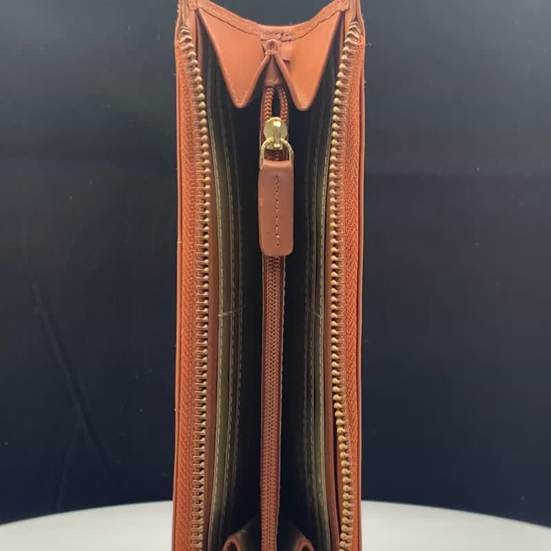 CROSS 限量1折  顶级小牛皮L型长夹 全新专柜展示品 - 皮夹/钱包 - 真皮 咖啡色