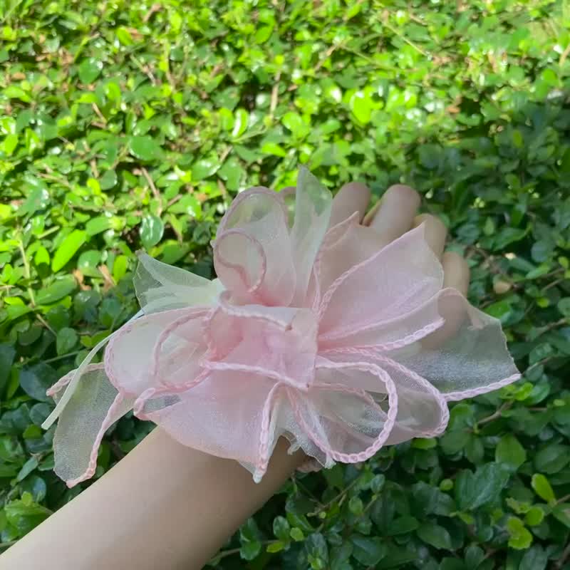 粉色系 花型   手腕花 发圈  【亮光丝】 - 发饰 - 其他人造纤维 粉红色