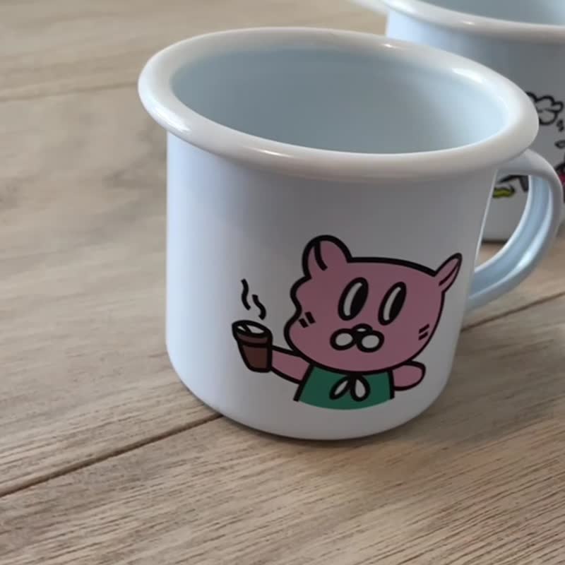 BOBO CHINGU :) 创意插画 包边露营杯 MIBO款 - 咖啡杯/马克杯 - 其他金属 白色