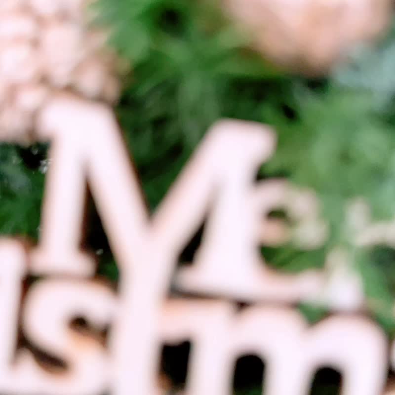 【圣诞花圈】森林松鼠花圈-大 l 日本永生雪松 附赠礼盒包装 - 干燥花/捧花 - 植物．花 绿色