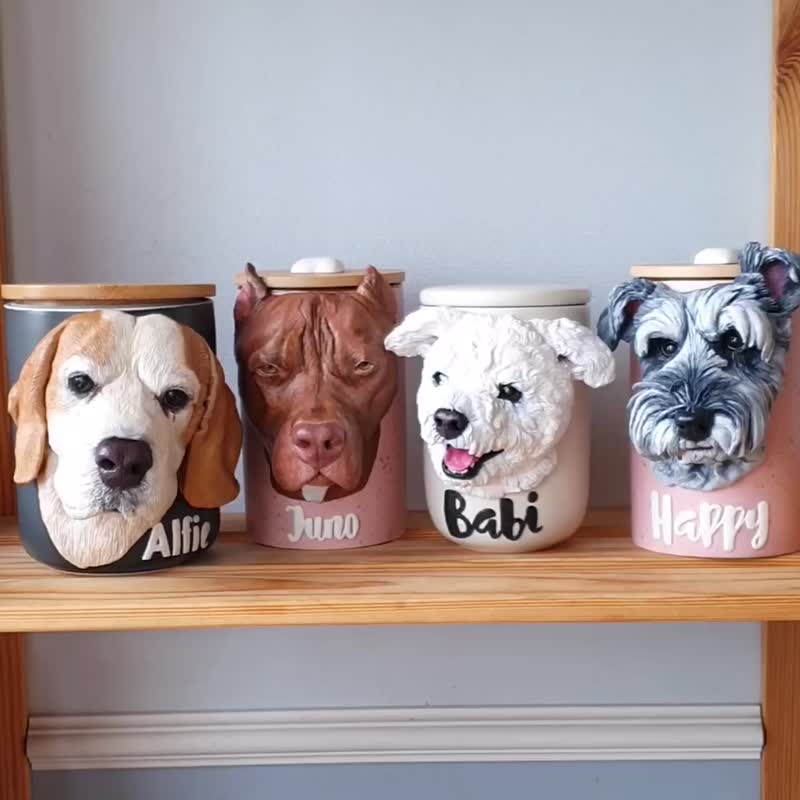 Memorial pet urn, personalized custom cat urn, dog urn for ashes, pet portrait - 其他 - 其他材质 