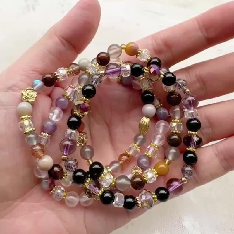 暮色星辰 / 玛瑙手链 苏宏图阿拉善 红曜石 烟紫玛瑙 - 手链/手环 - 半宝石 红色