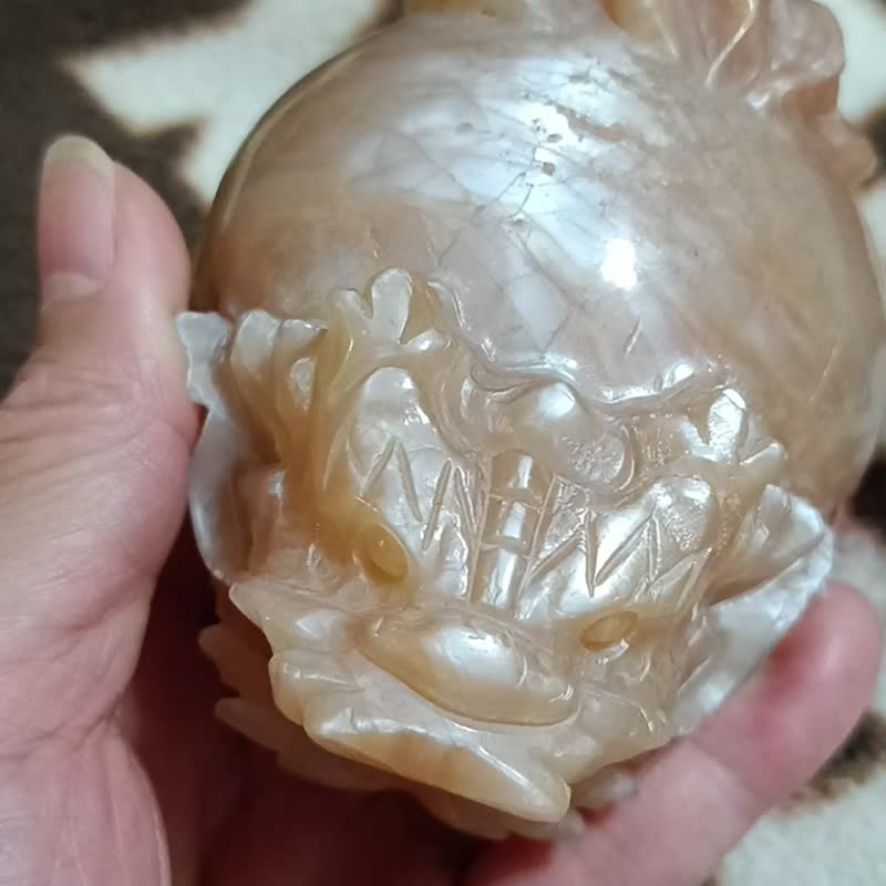 橙月光龙龟 矿石/水晶/灵修/开运/招财/破煞/防小人 - 摆饰 - 半宝石 